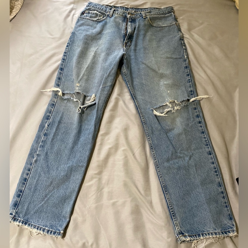 Men’s distressed polo jeans 36x30